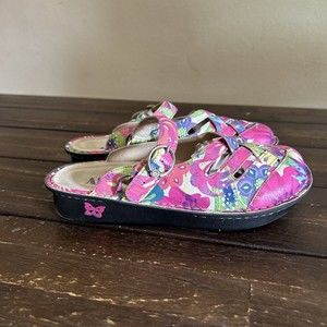 Alegria FRE-525 Freesia Mary Jane Mule Clogs Multicolor Floral EU 37 US 7/ 7.5